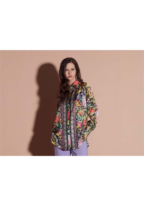 Camicia con Stampa Floreale e Motivi Barocchi GAI MATTIOLO | Camicie | LT139NERO